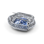 47 carat Sapphire Art Deco Brooch with 15 Carat Diamond Setting
