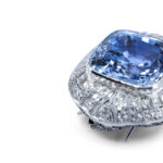 47 carat Sapphire Art Deco Brooch with 15 Carat Diamond Setting