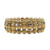 Boucheron宝诗龙18k金、蓝宝石和钻石手链