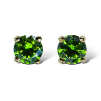 Paire de boucles d’oreilles en démantoïde vert
