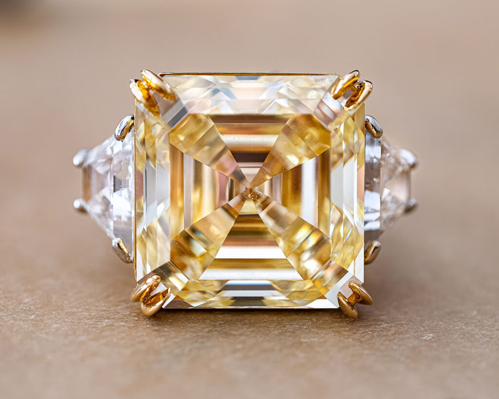 23.84 carat Fancy Yellow Diamond Ring GIA
