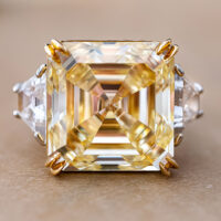 23.84 carat Fancy Yellow Diamond Ring GIA