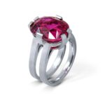 Bague en rubellite ovale de 10,84 carats