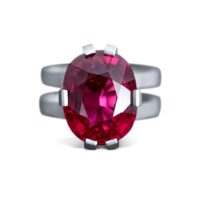 Bague en rubellite ovale de 10,84 carats