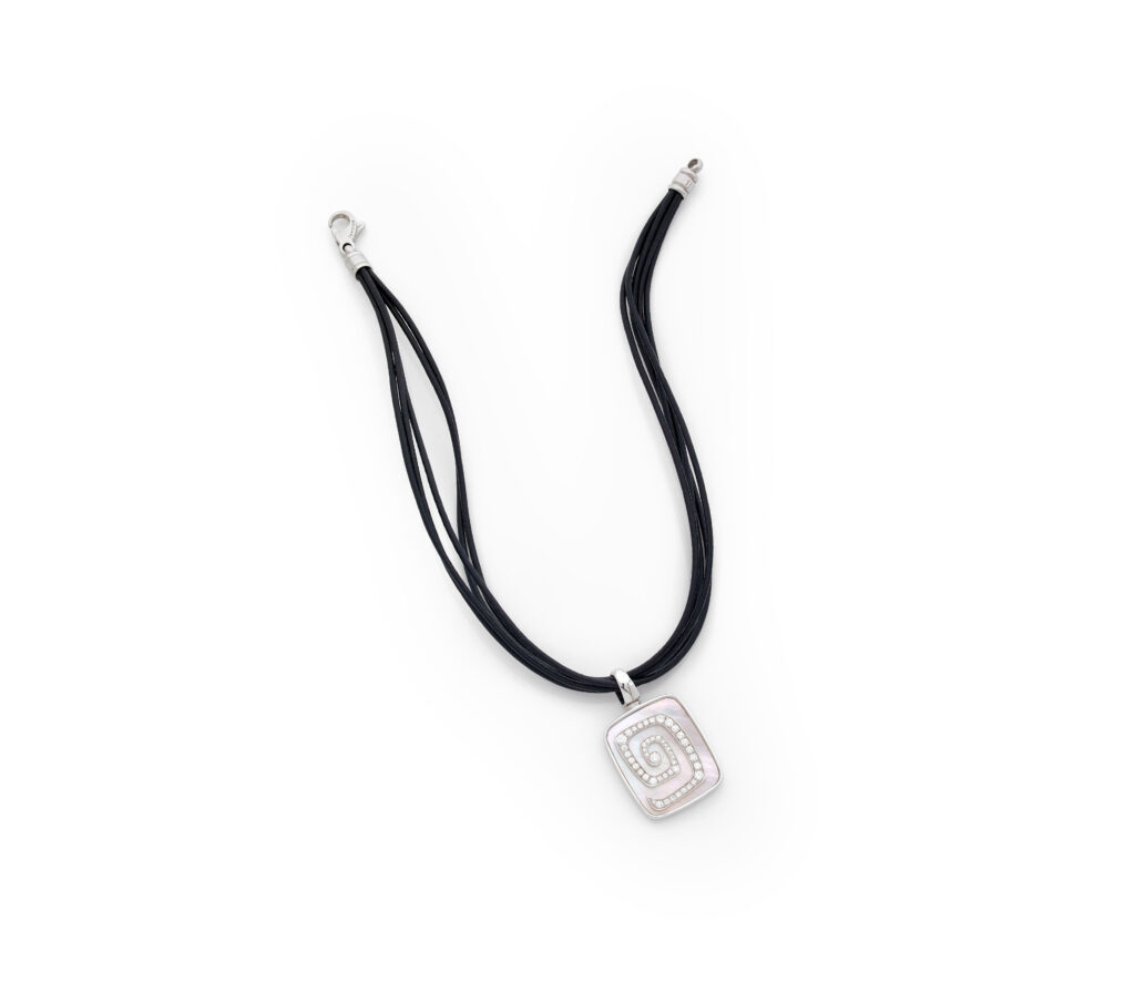 Bulgari Diamond & Mother-of-Pearl Leather Multi-Strand Necklace