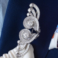 Vintage French Diamond Platinum Convertible Clips 1950s