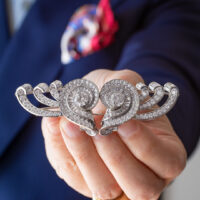 Vintage French Diamond Platinum Convertible Clips 1950s