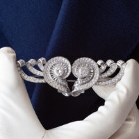 Vintage French Diamond Platinum Convertible Clips 1950s