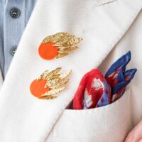 Винтажные броши Chaumet с кораллом и 18-каратным золотом