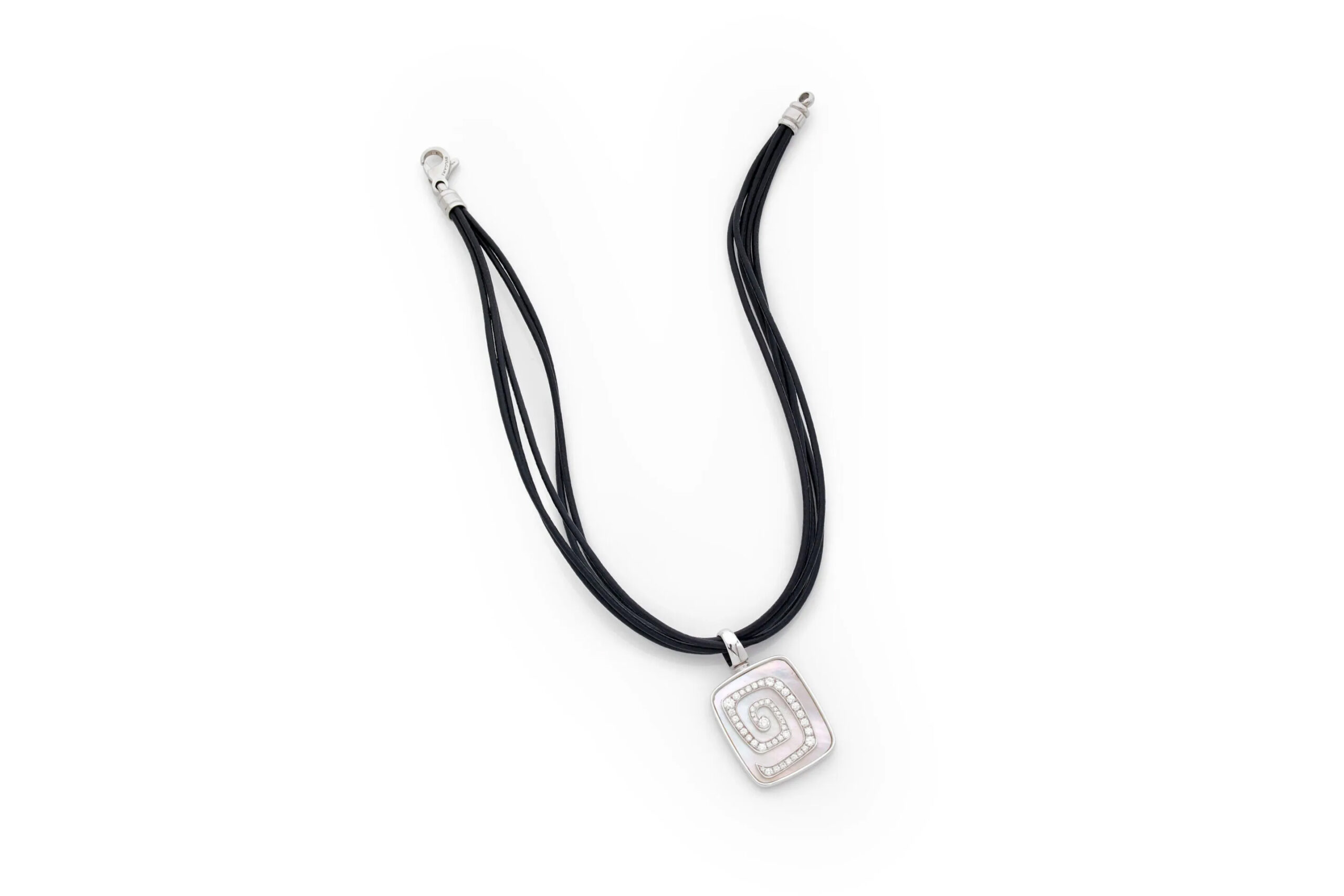 The Diamond Pearl Necklace on the white background
