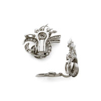 Diamond Floral Earclips in Platinum and White Gold 1950s
