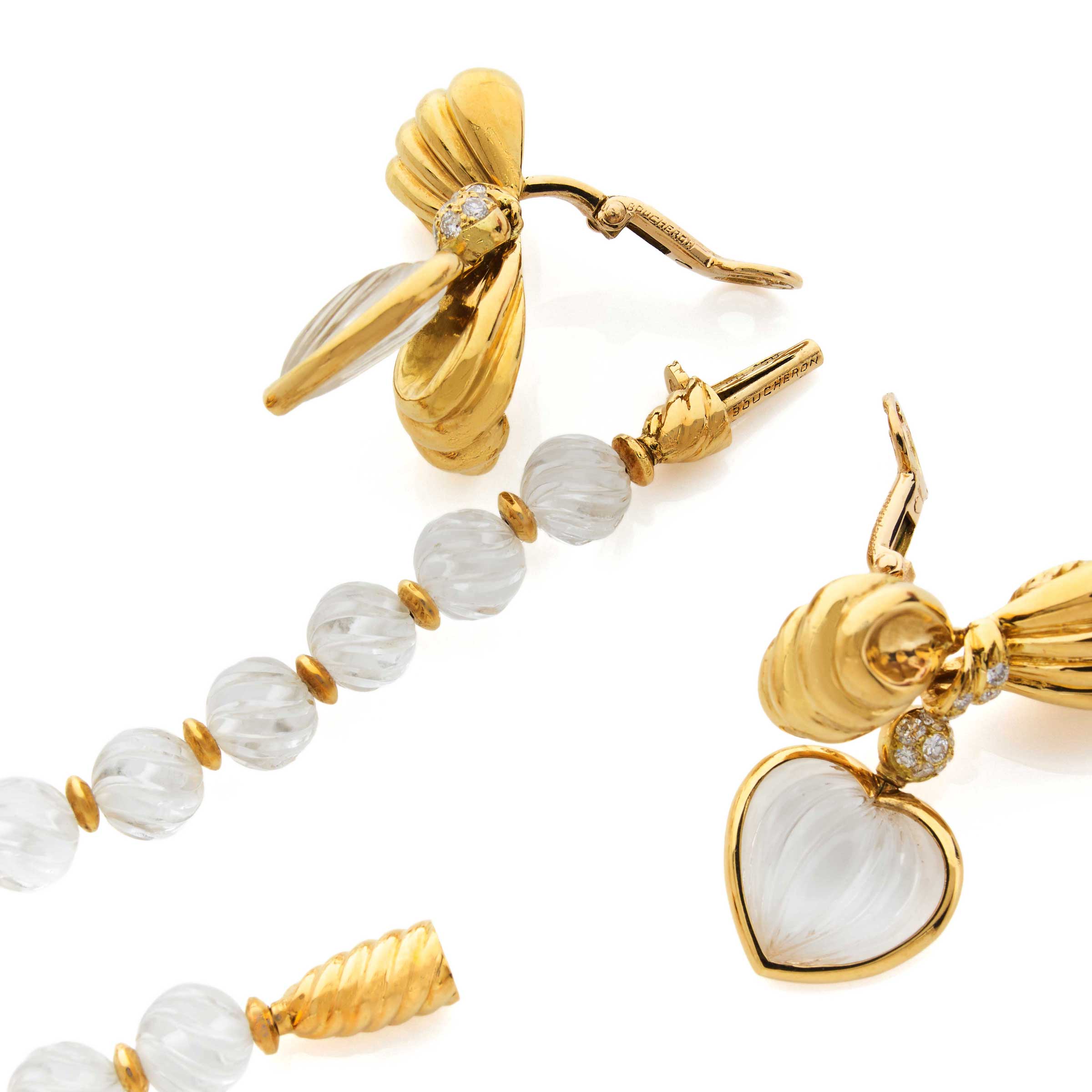 Комплект Boucheron из горного хрусталя и бриллиантами 1970-х