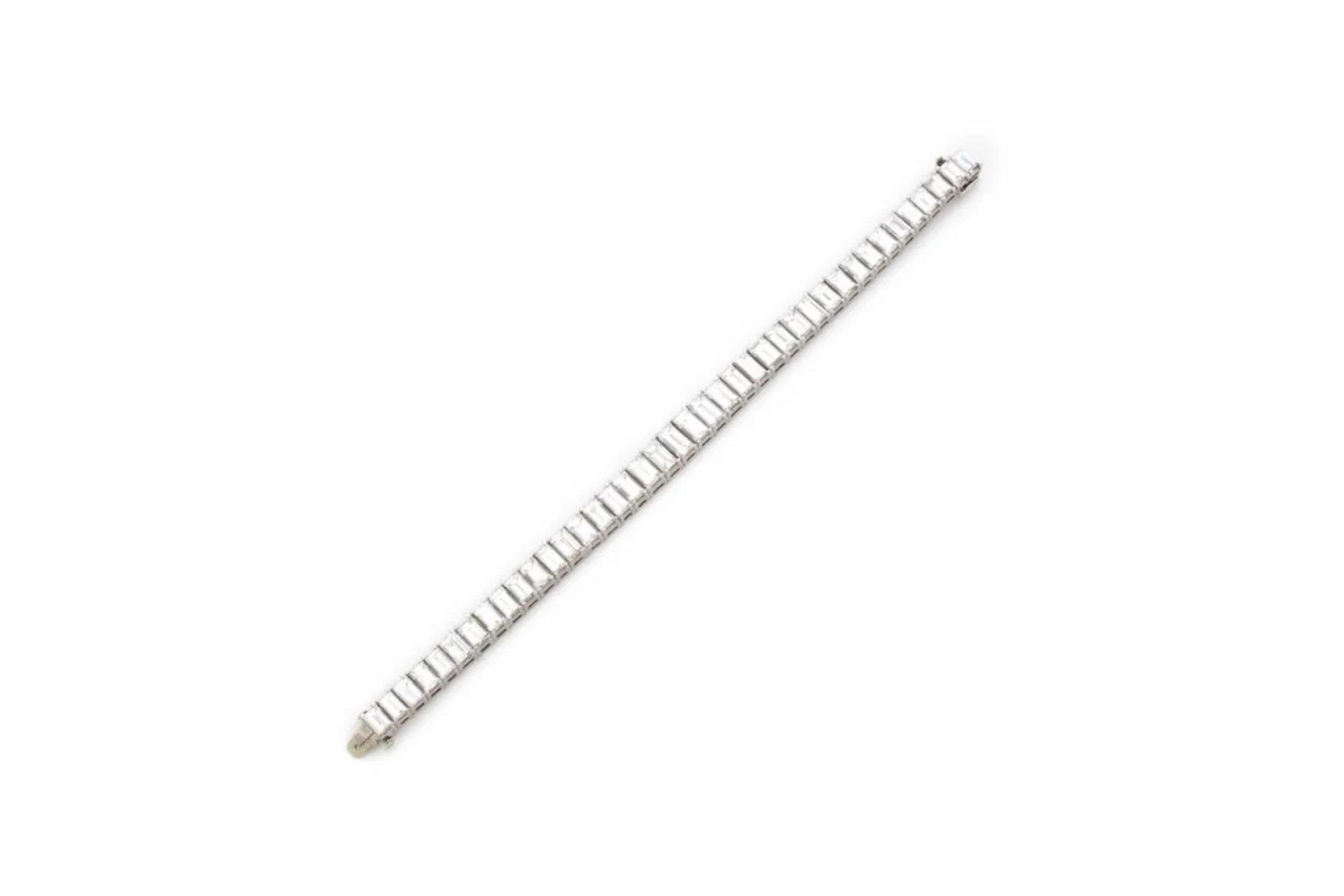 28 Carats Diamond Line Bracelet on white background