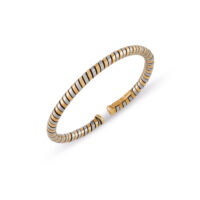 Bulgari 18K黄金与精钢弹簧手镯