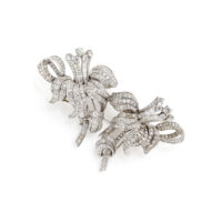 Convertible Floral Diamond Brooch in Platinum