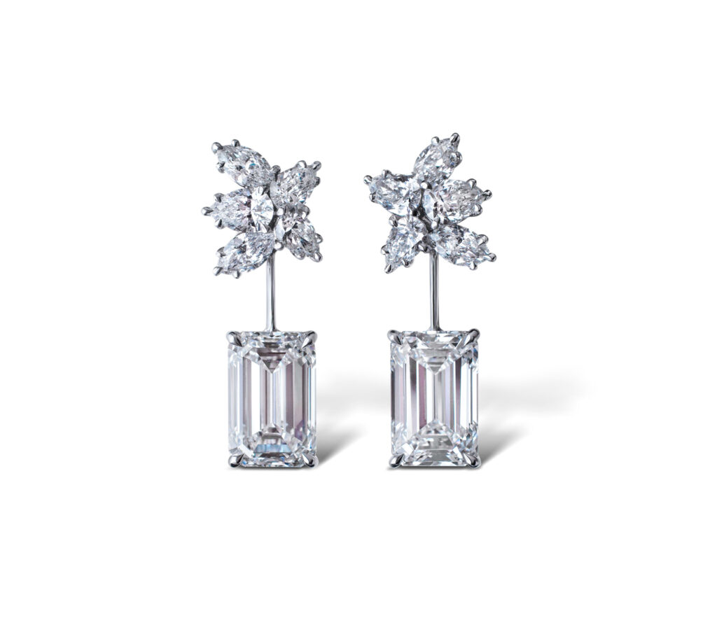 Cluster Diamond Drop Earrings