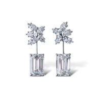 Cluster Diamond Drop Earrings
