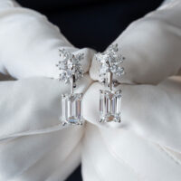 Cluster Diamond Drop Earrings