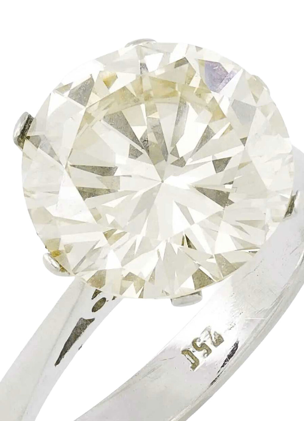 Solitaire Diamond Ring in 18K White Gold