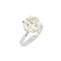 Solitaire Diamond Ring in 18K White Gold