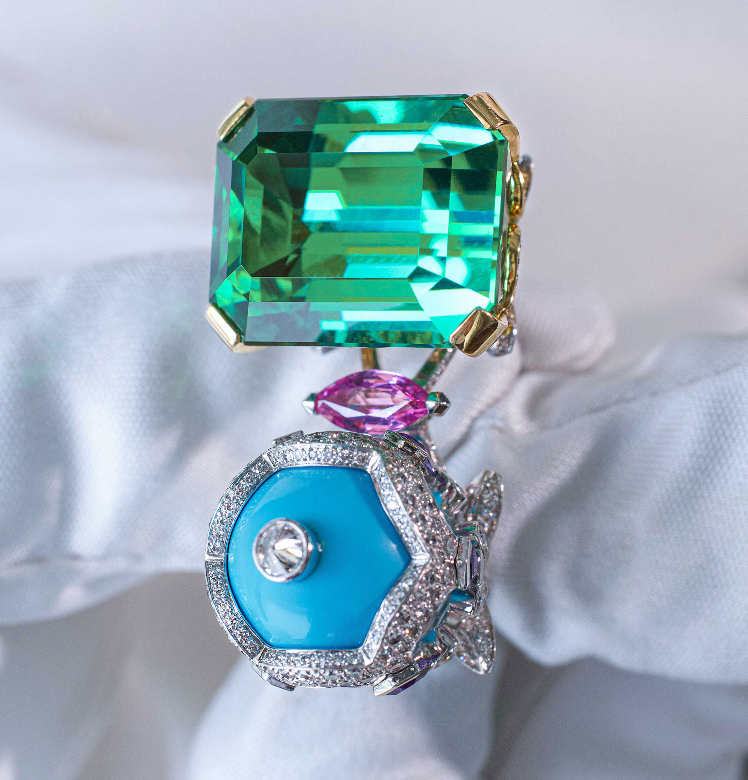 Van Cleef & Arpels Bals de Légende 传奇舞会系列——绿松石与碧玺戒指