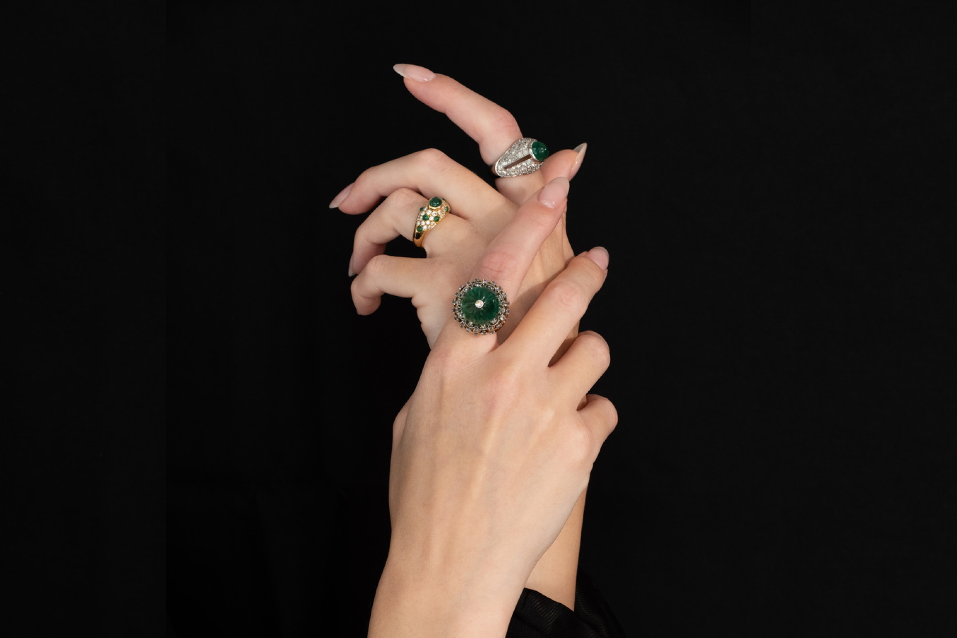 Rings from Grygorian Gallery Collection on woman hands