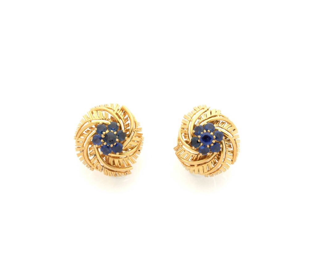 Cartier Sapphire Ear Clips