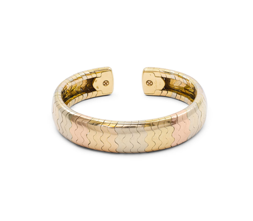 Cartier Tri-Gold Wave Cuff Bracelet