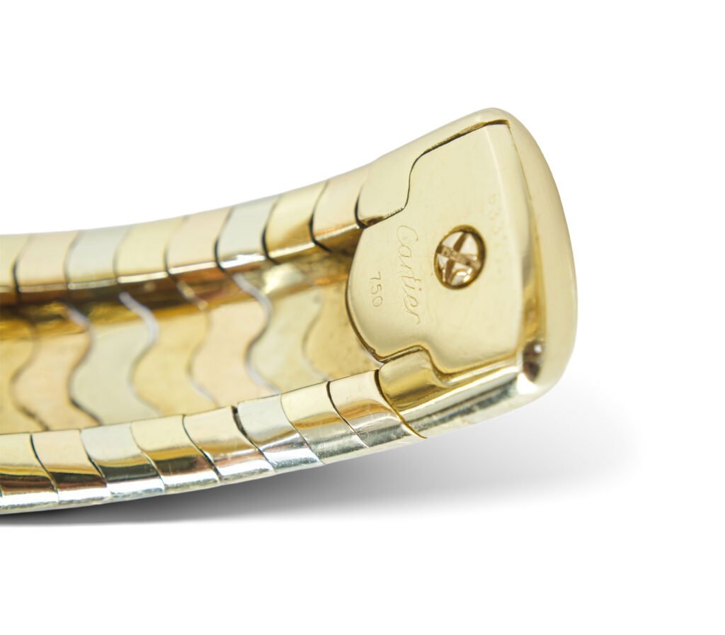 Cartier Tri-Gold Wave Cuff Bracelet