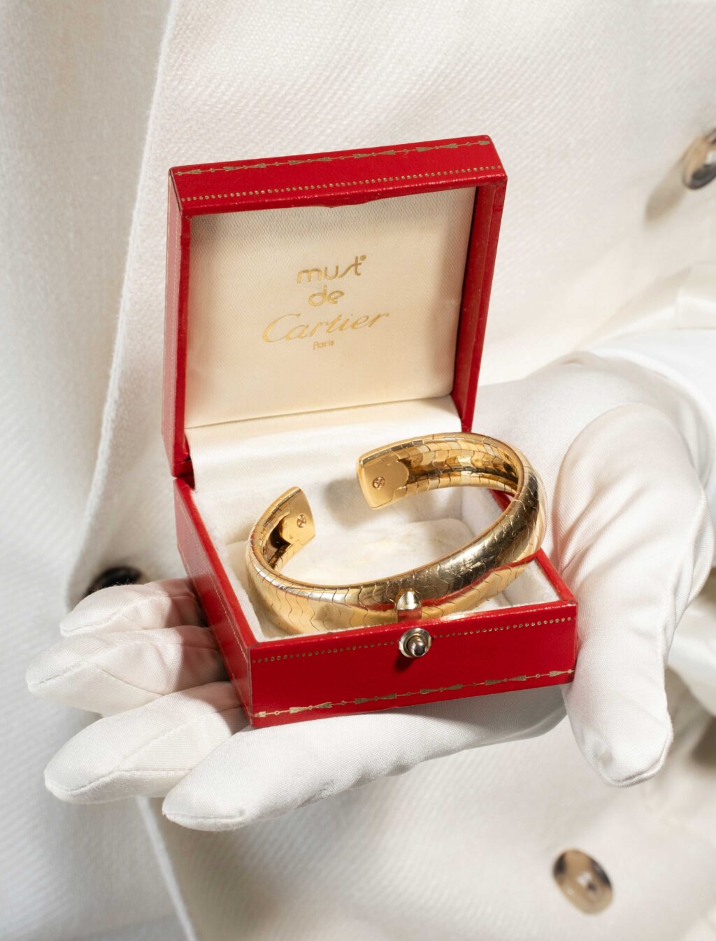 Cartier Tri-Gold Wave Cuff Bracelet