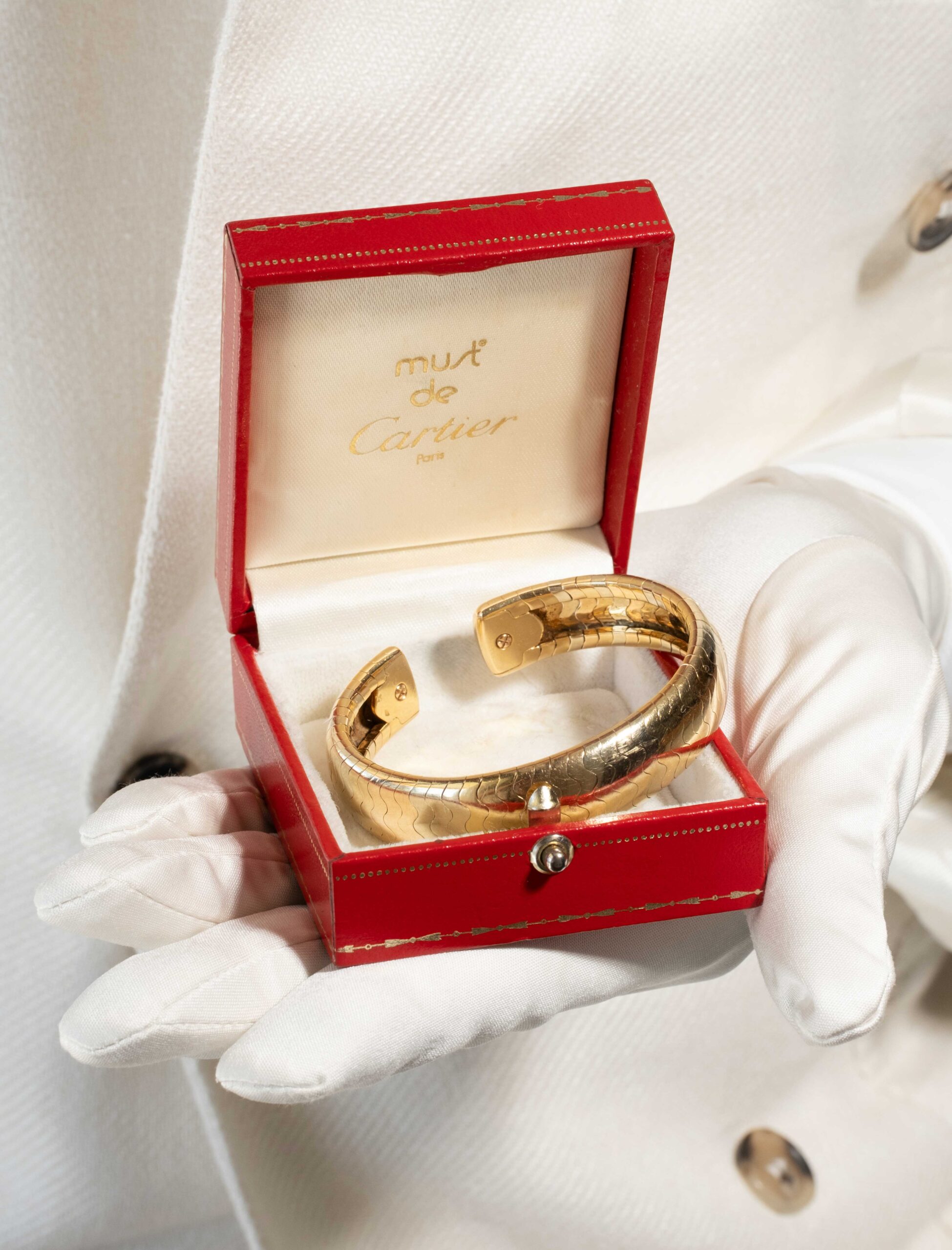 Cartier Tri-Gold Wave Cuff Bracelet