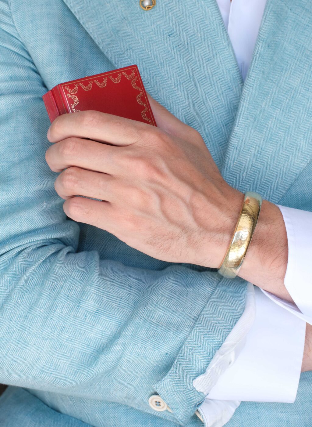 Cartier Tri-Gold Wave Cuff Bracelet