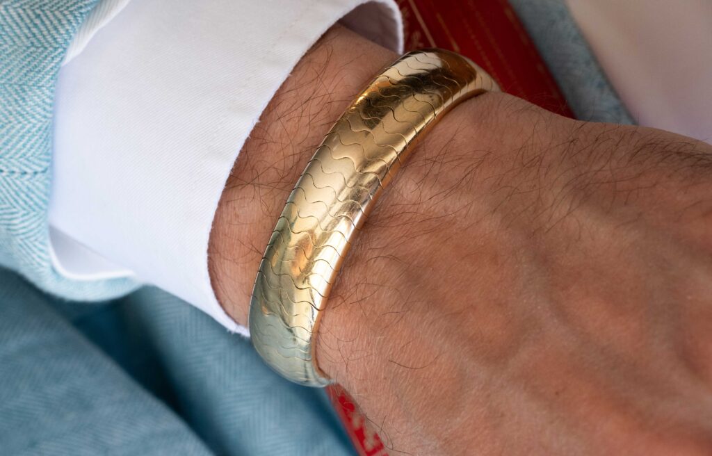 Cartier Tri-Gold Wave Cuff Bracelet