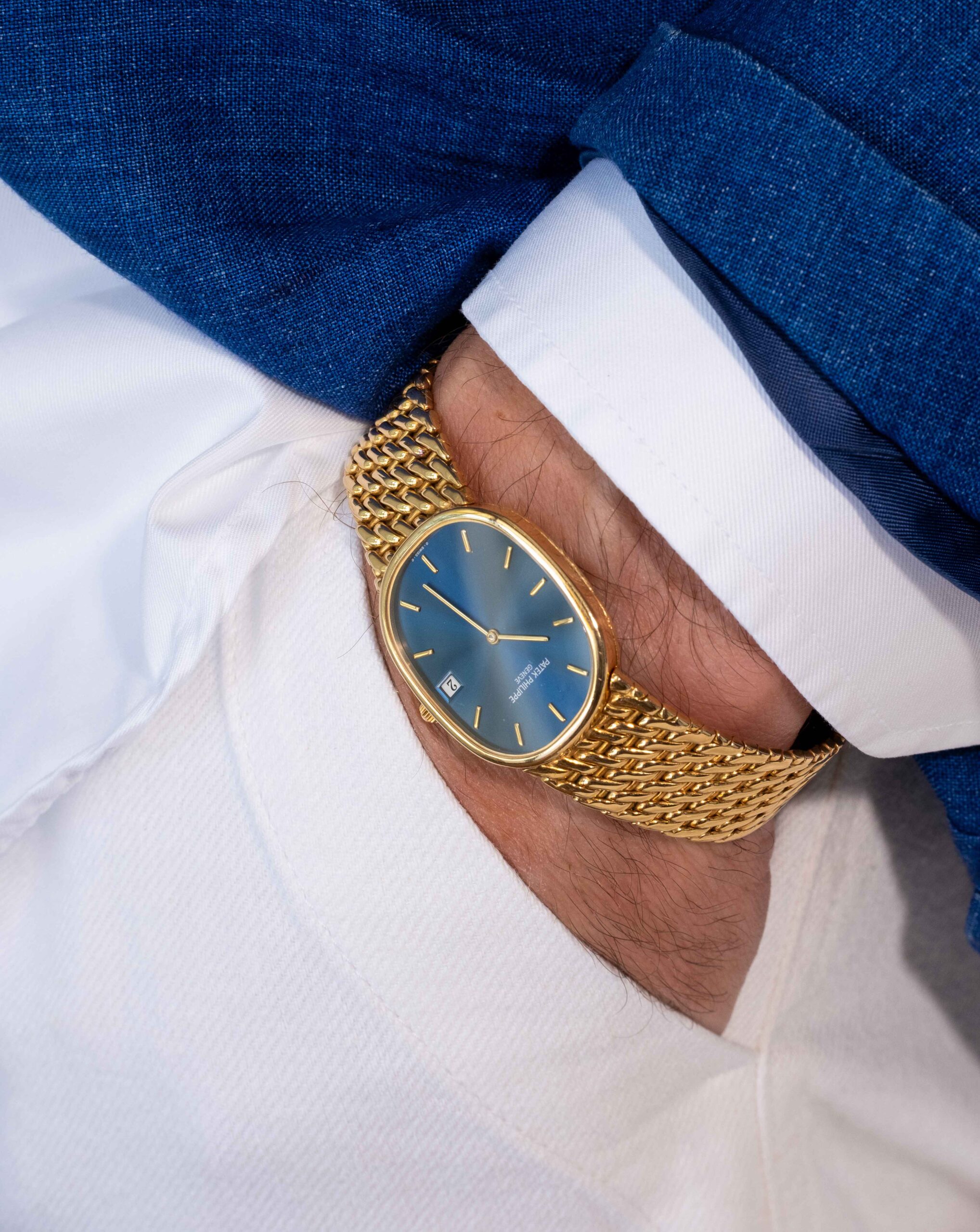 Patek Philippe 3788 Golden Ellipse Yellow Gold Blue Dial