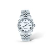 Rolex Datejust 36 с белым циферблатом с римскими цифрами