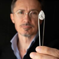 Diamant poire brillant de 15,10 carats, couleur D, pureté Flawless