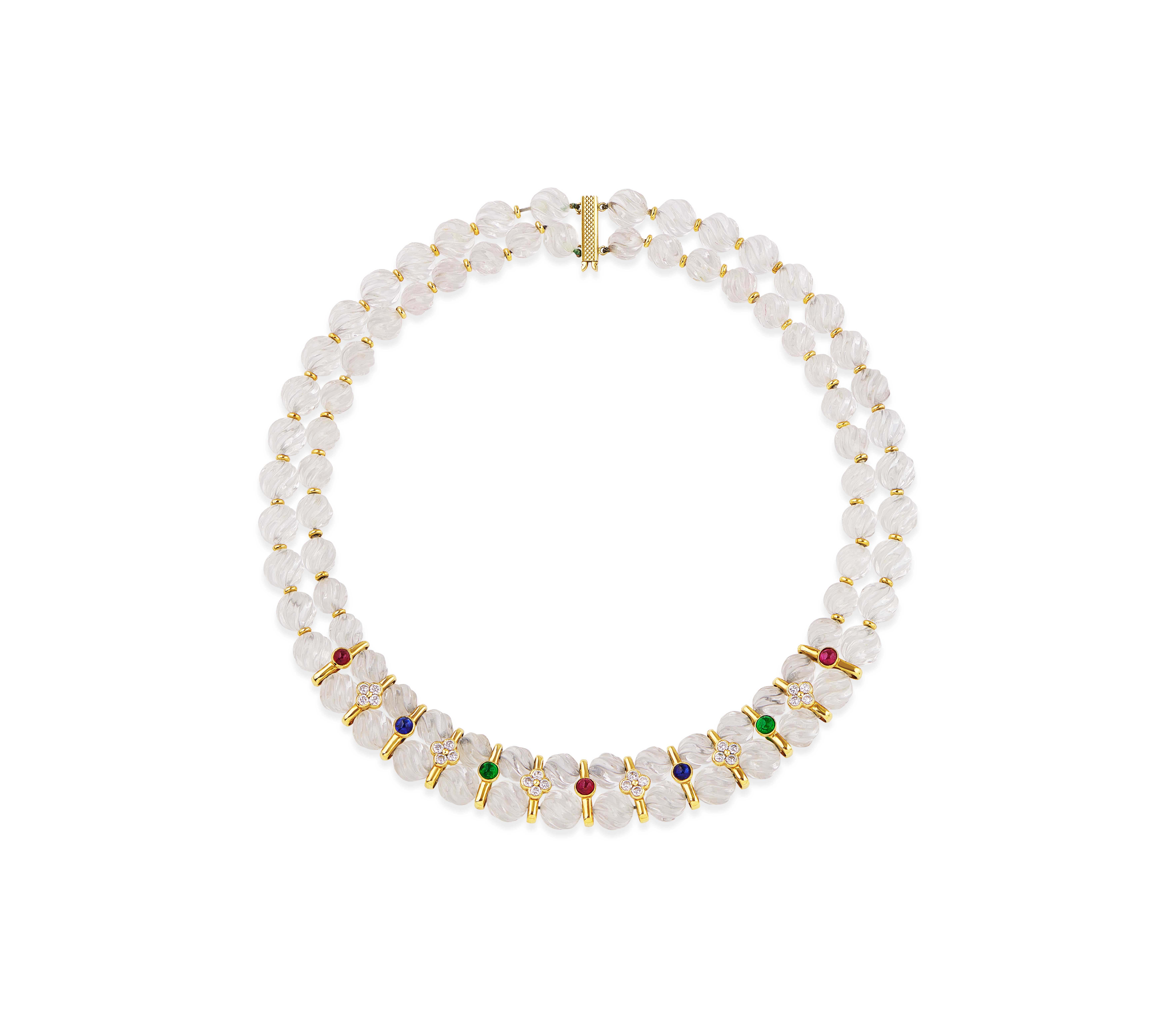 عقد Boucheron من الكريستال الصخري والأحجار الكريمة