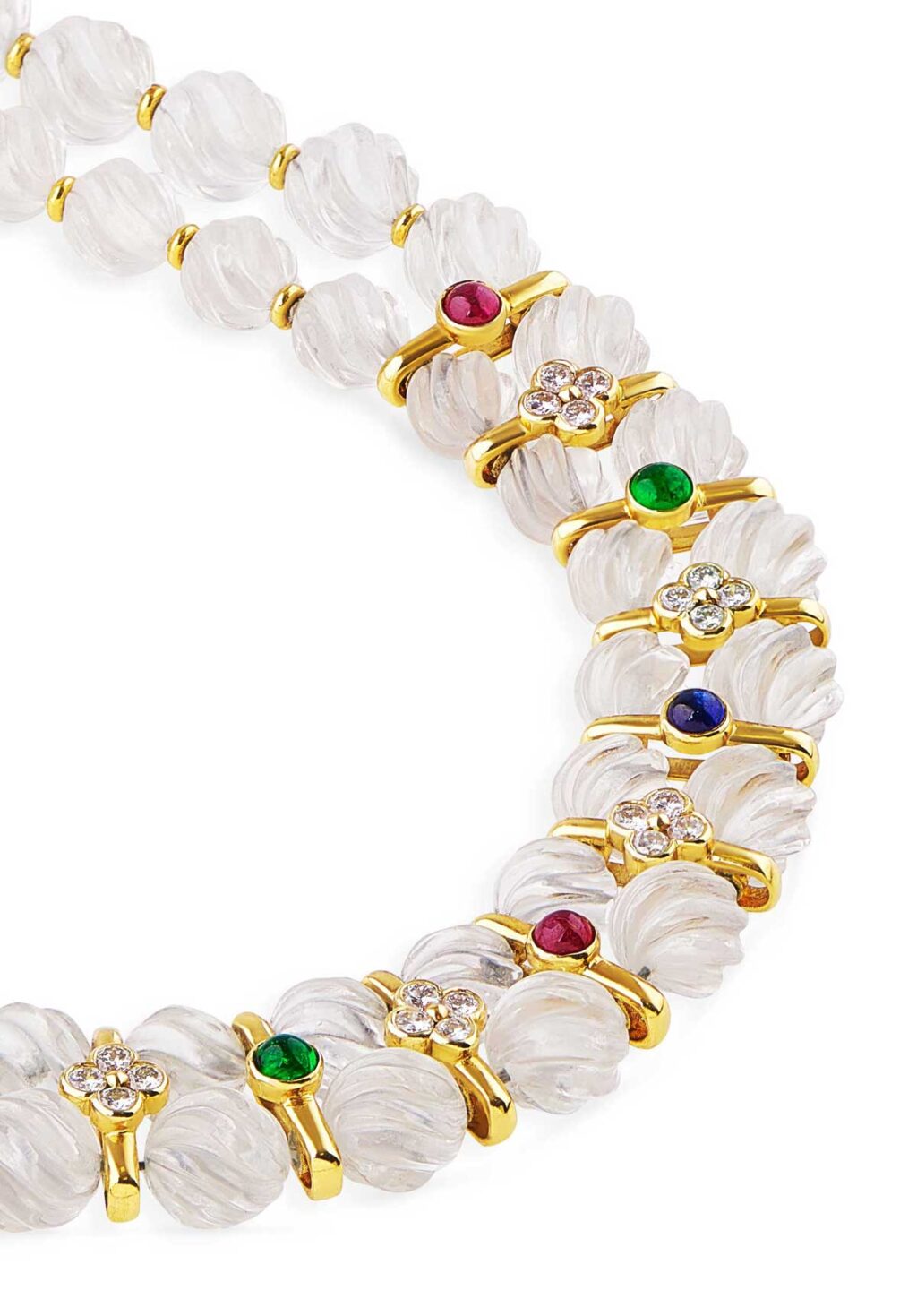 Collier Boucheron en cristal de roche et pierres précieuses