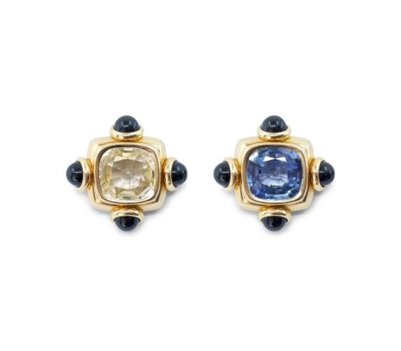 Bulgari 24-Carat Ceylon Sapphire and Onyx Earrings