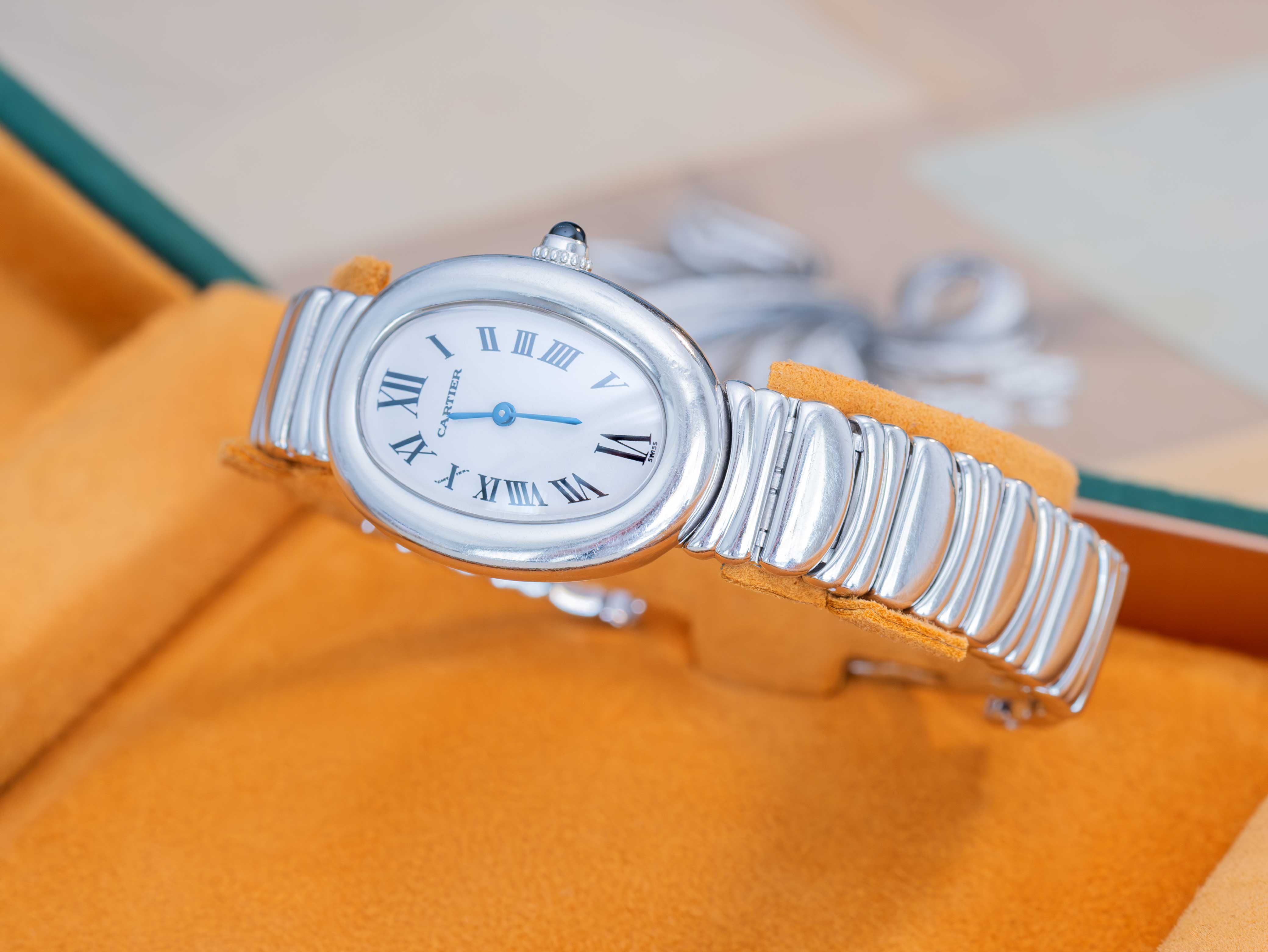 Cartier Baignoire Oval White Gold Watch