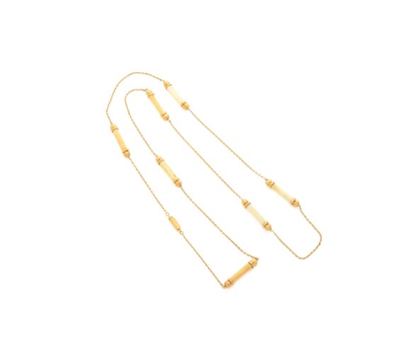Cartier Ivory and Gold Sautoir Necklace