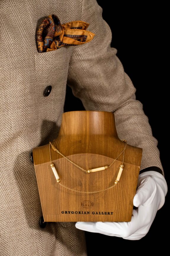 Cartier Ivory and Gold Sautoir Necklace