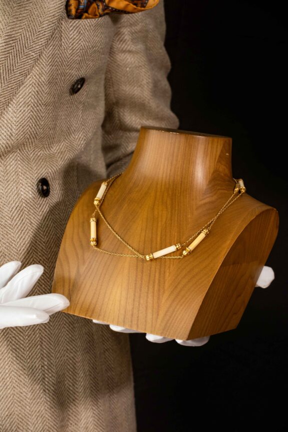 Cartier Ivory and Gold Sautoir Necklace
