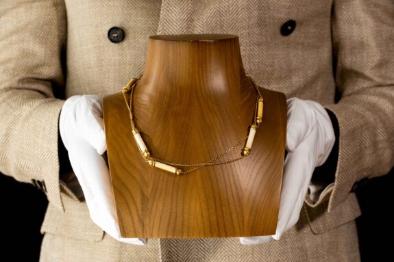 Cartier Ivory and Gold Sautoir Necklace