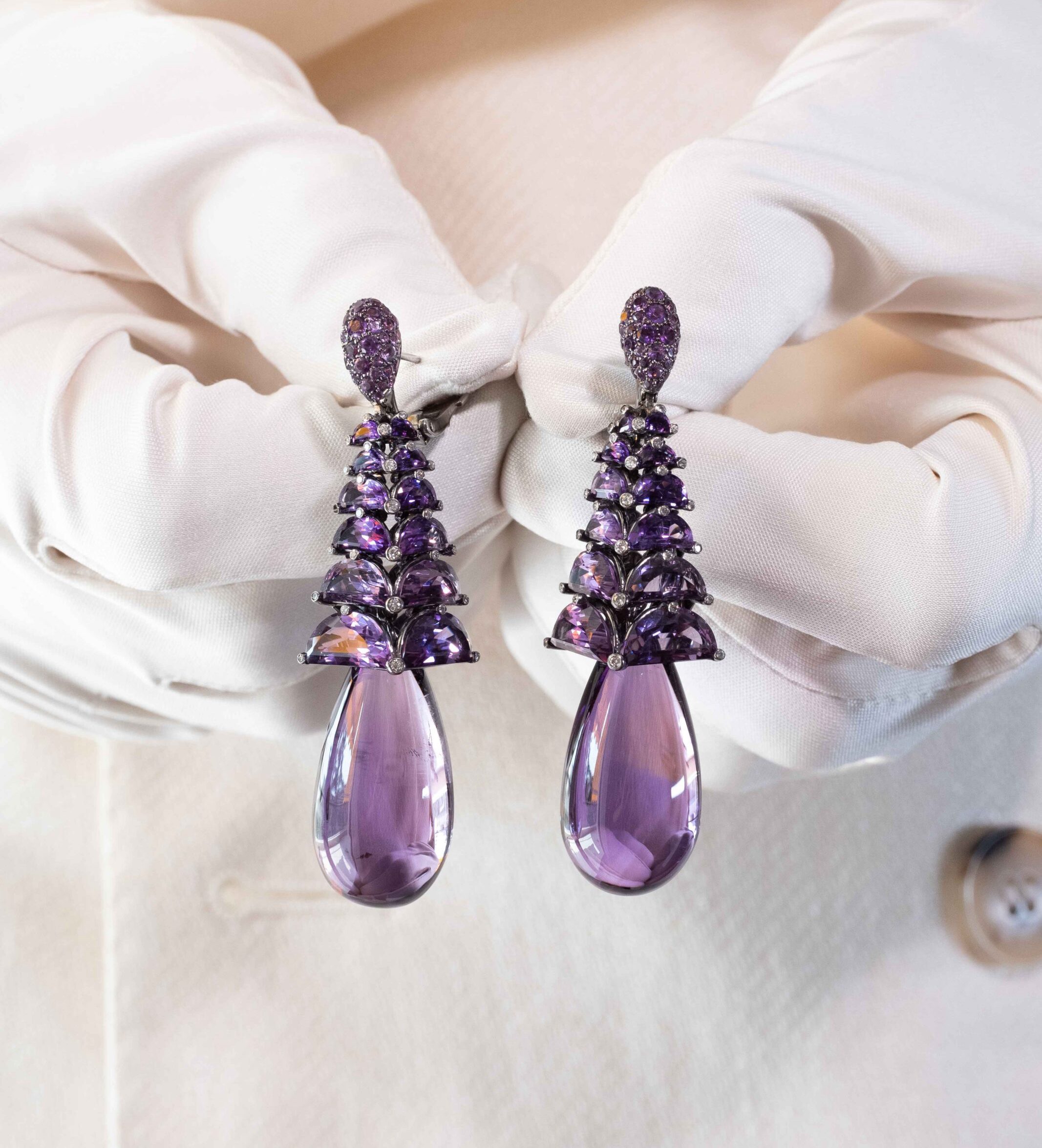 de-grisogono amethyst drop earrings