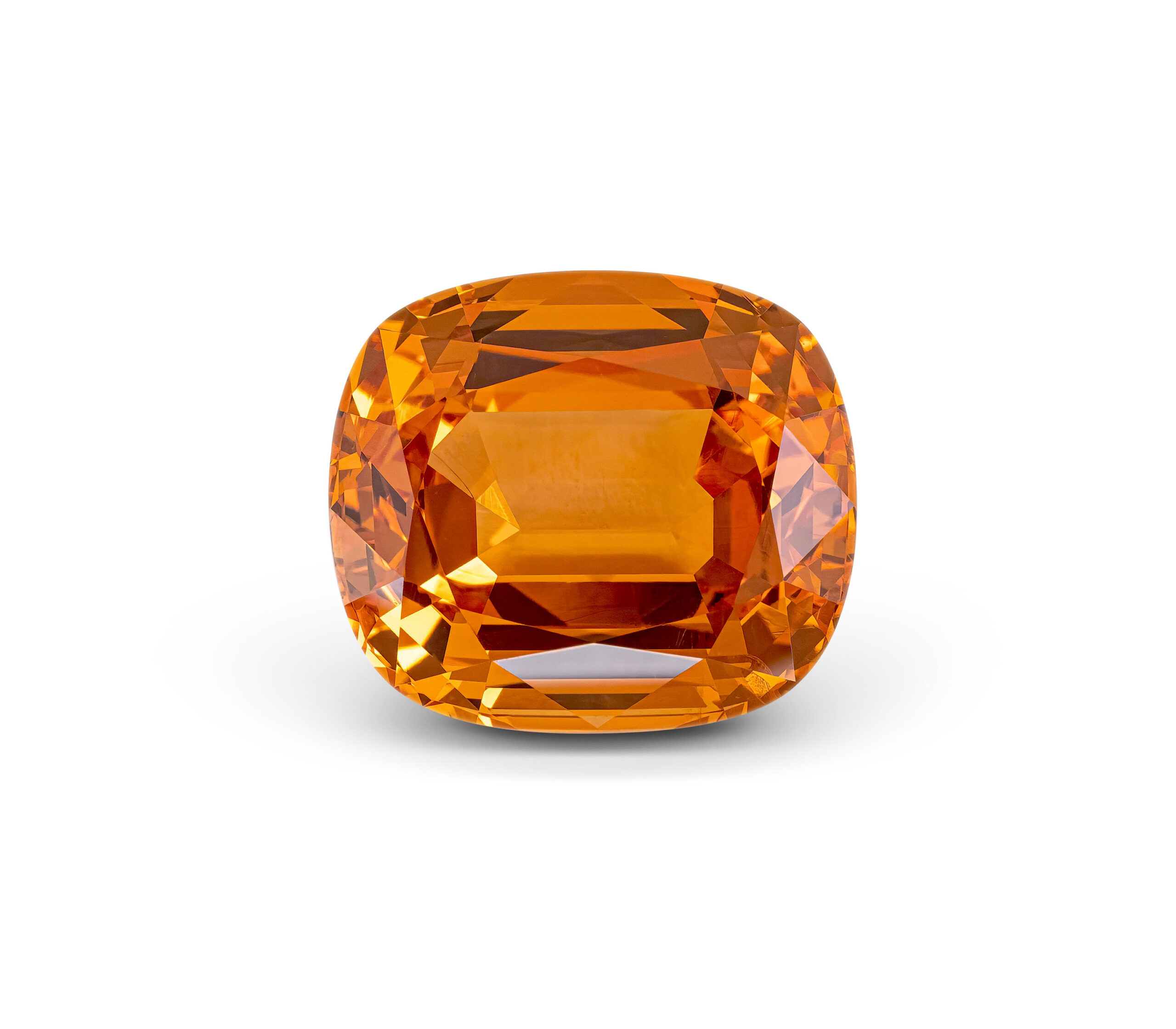 Mandarin Garnet 10.64 carats on the white background.