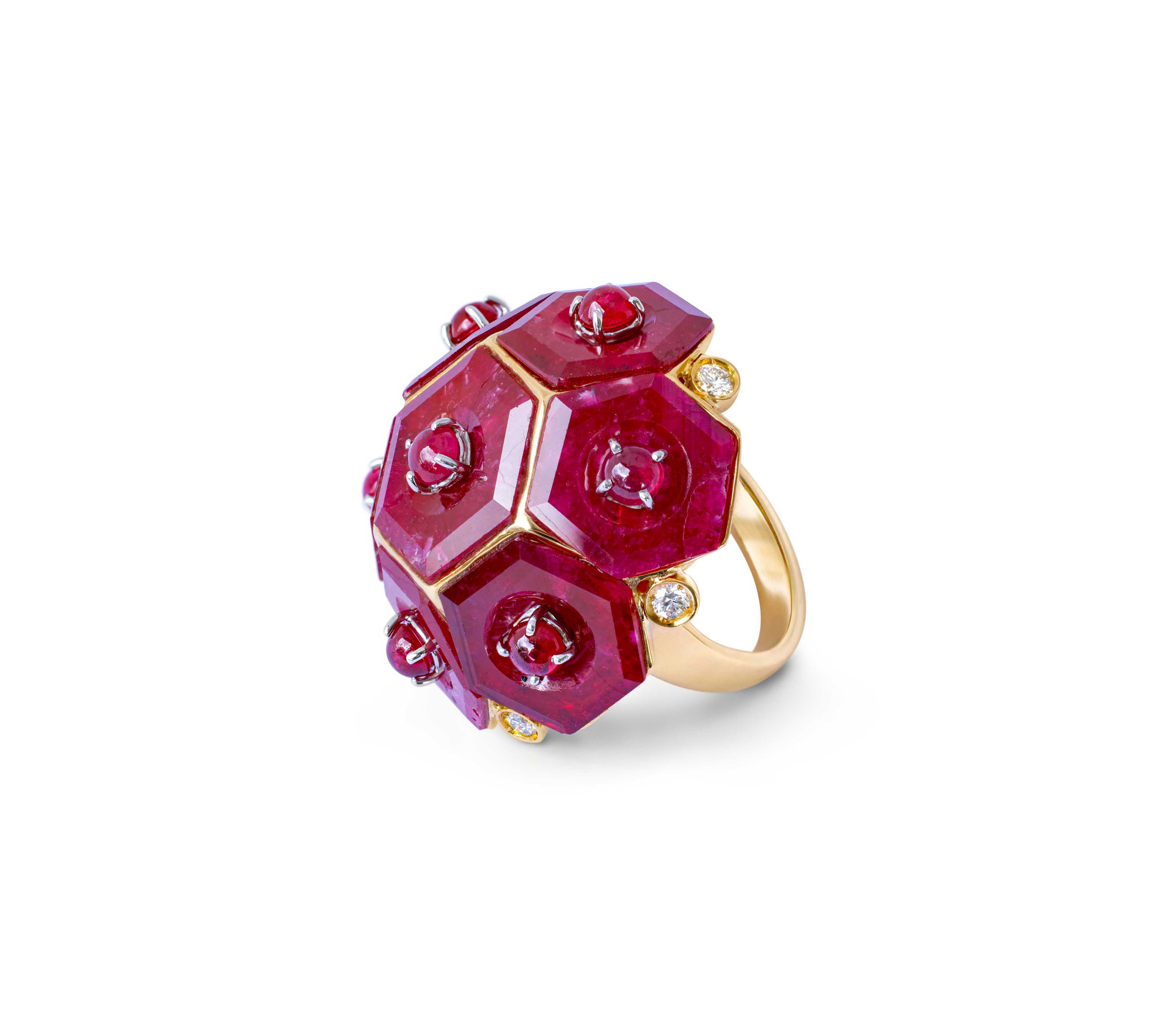 Exceptional Vintage Ruby and Diamond Gold Ring
