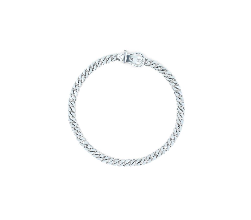 Hermès Ceinture Silver Anchor Chain Bracelet