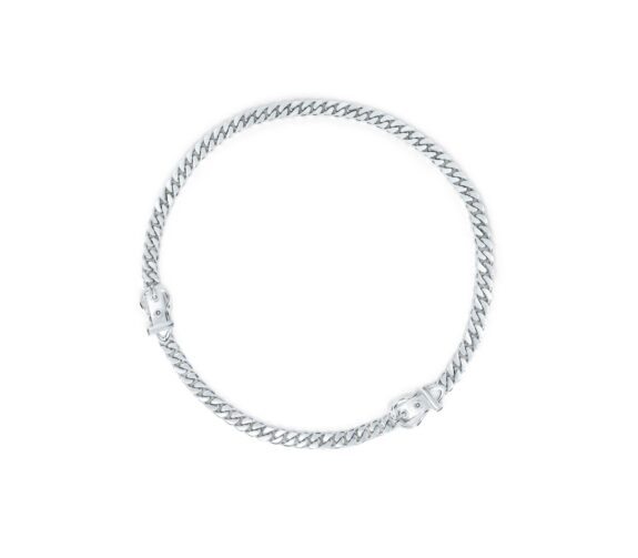 Hermès Ceinture Silver Anchor Chain Necklace