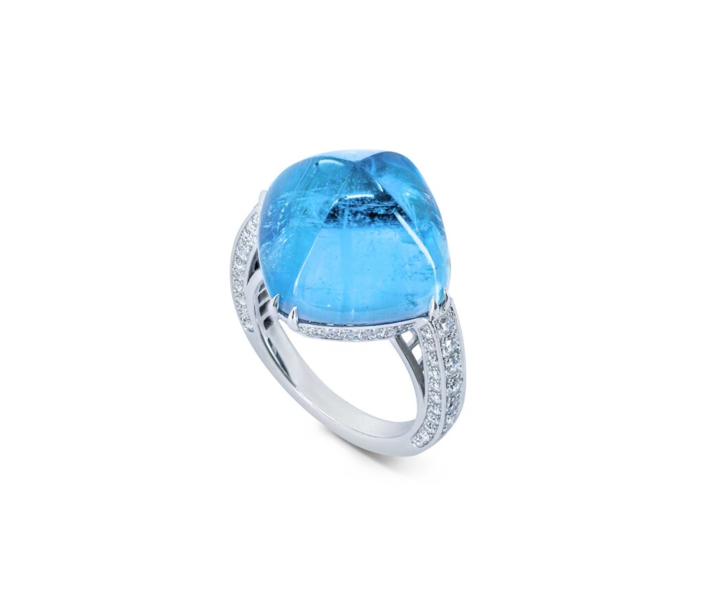 Boucheron Aquamarine & Diamond White Gold Ring